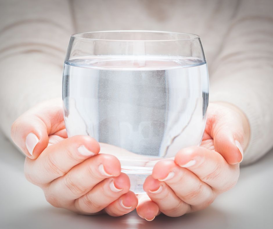 Glass of water hands
